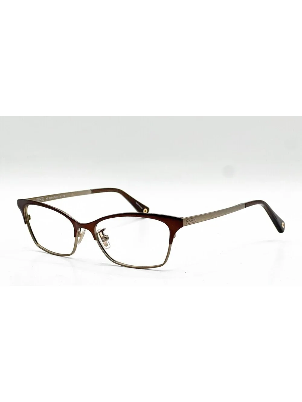 Coach HC 5041 9143 Satin Brown Sand Rectangle Authentic Eyeglass Frames 51-15